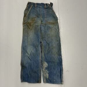 Vintage 50s Blue Bell Dark Side Zip Workwear Jeans 20x25